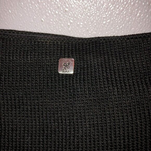 Lina Shoulder Bag Woven Zip Top Black Knit Handbag Purse Boho Hobo - Picture 2 of 12